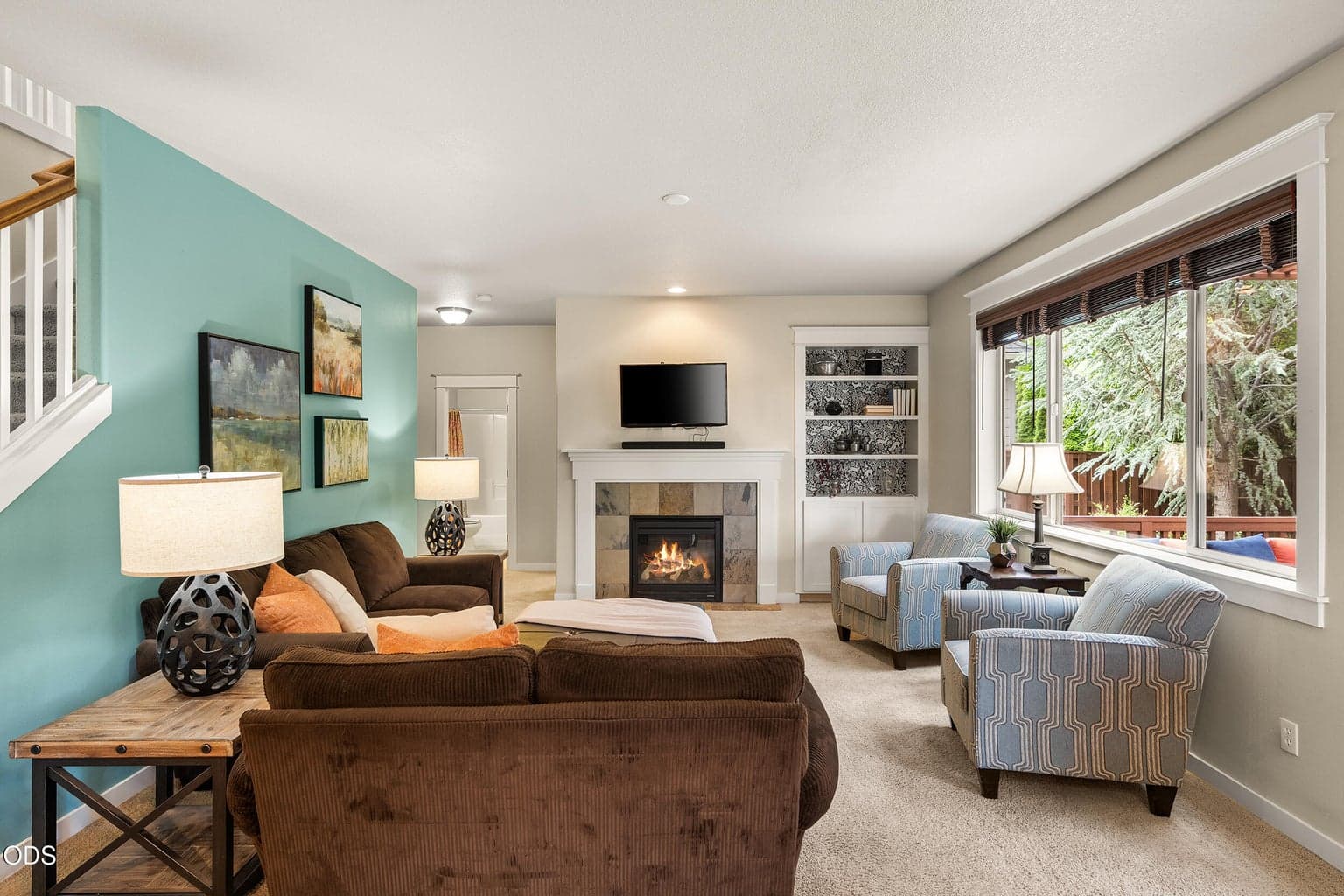Family Room with gas fireplace