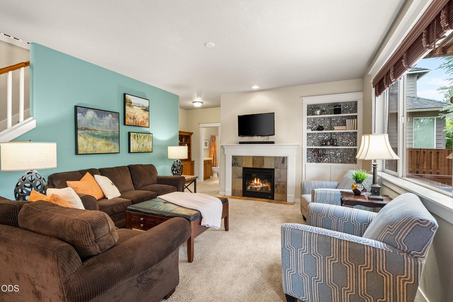Family Room with gas fireplace