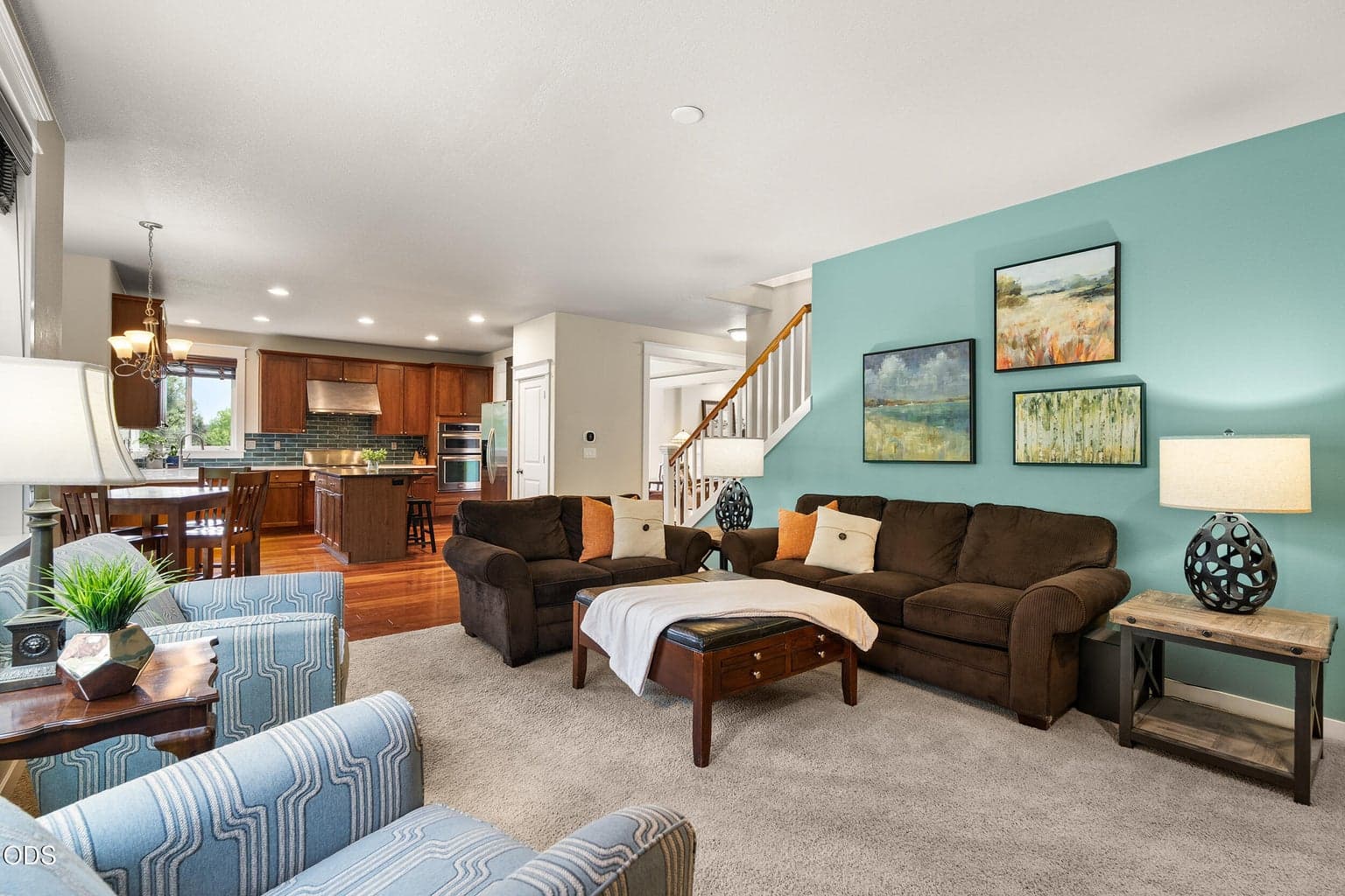 Family Room with gas fireplace