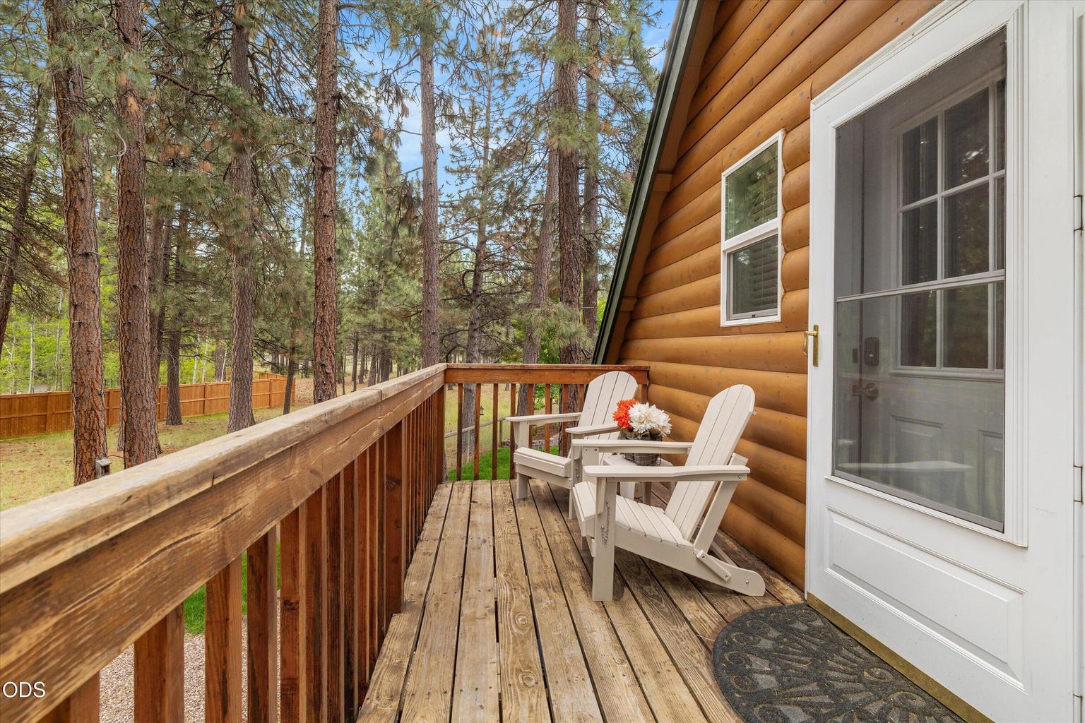 Private deck to storage room.