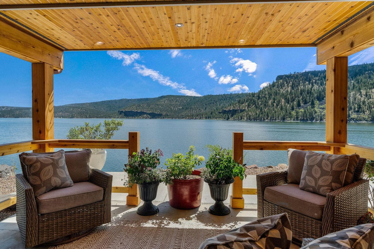 downstairs covered deck area