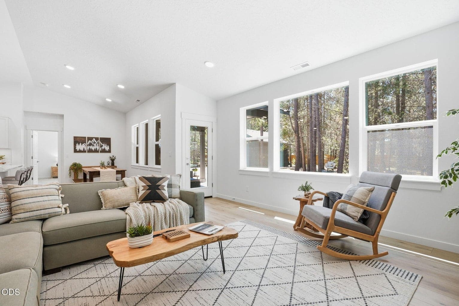 Great room open to back patio and yard