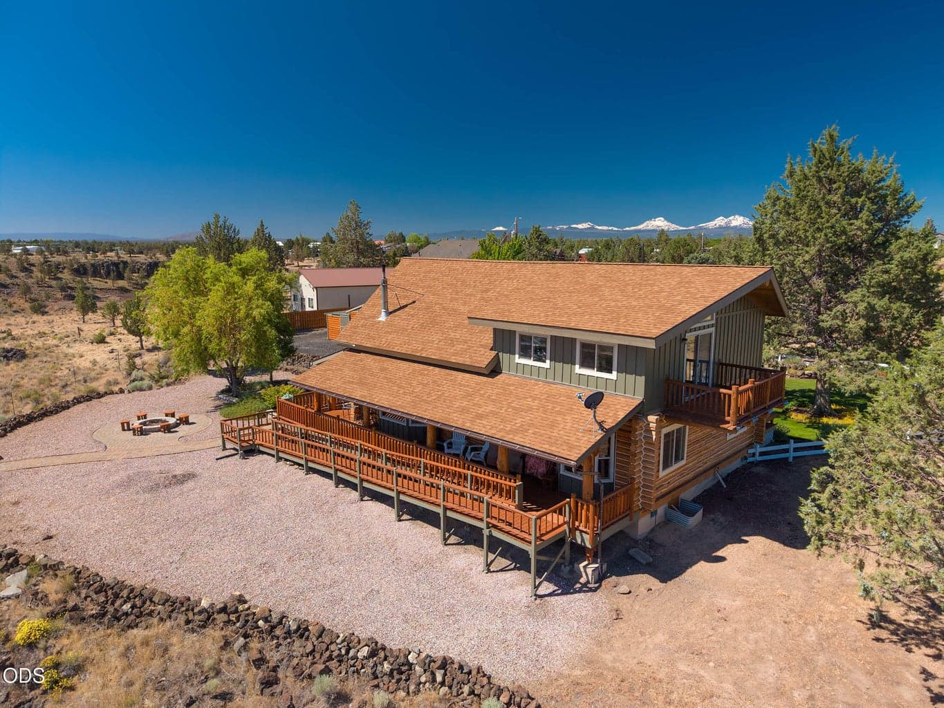 Very private serene setting, with fabulous views from wrap-around deck, with handicap access.