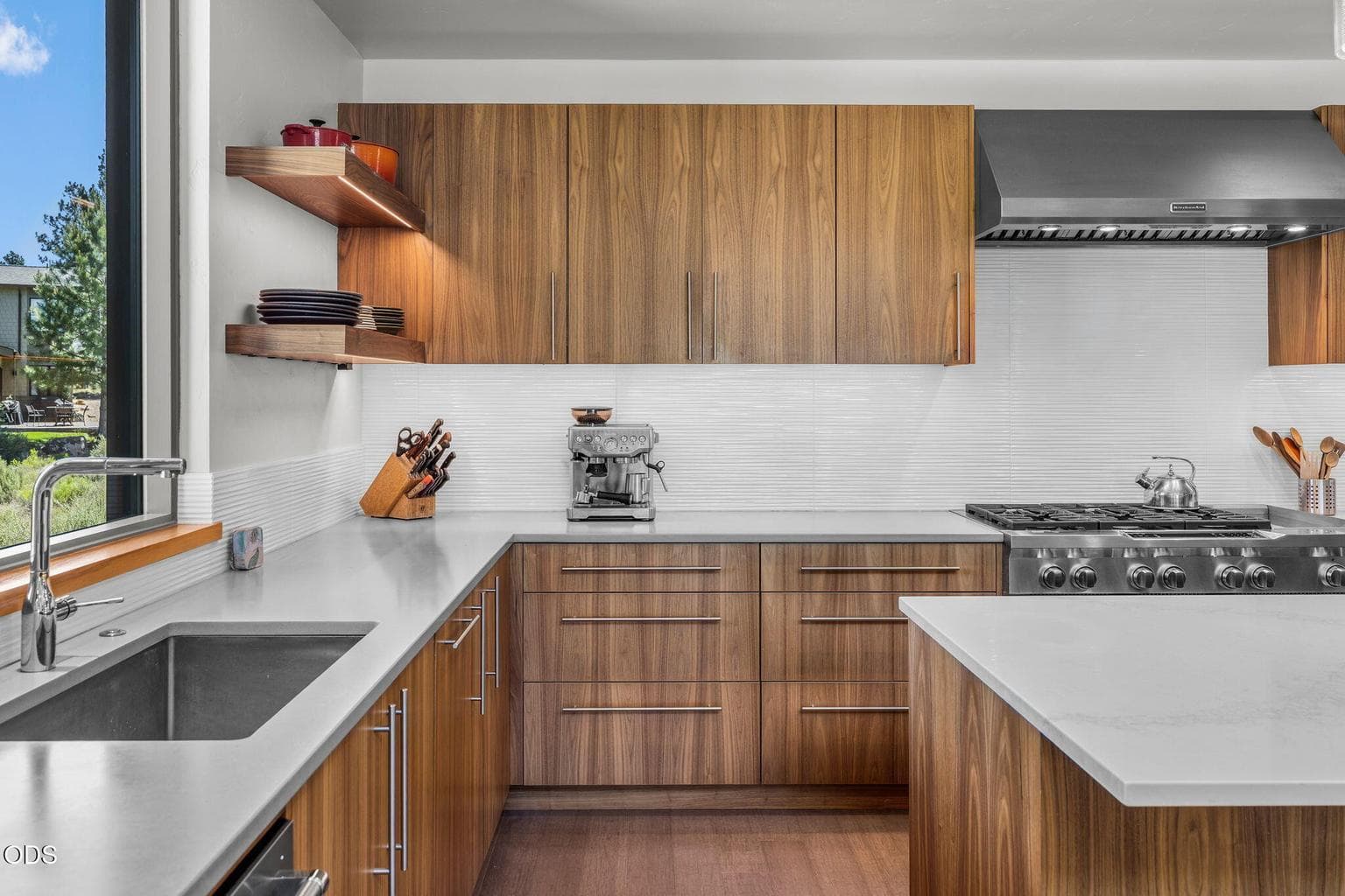Beautiful, high quality walnut cabinetry