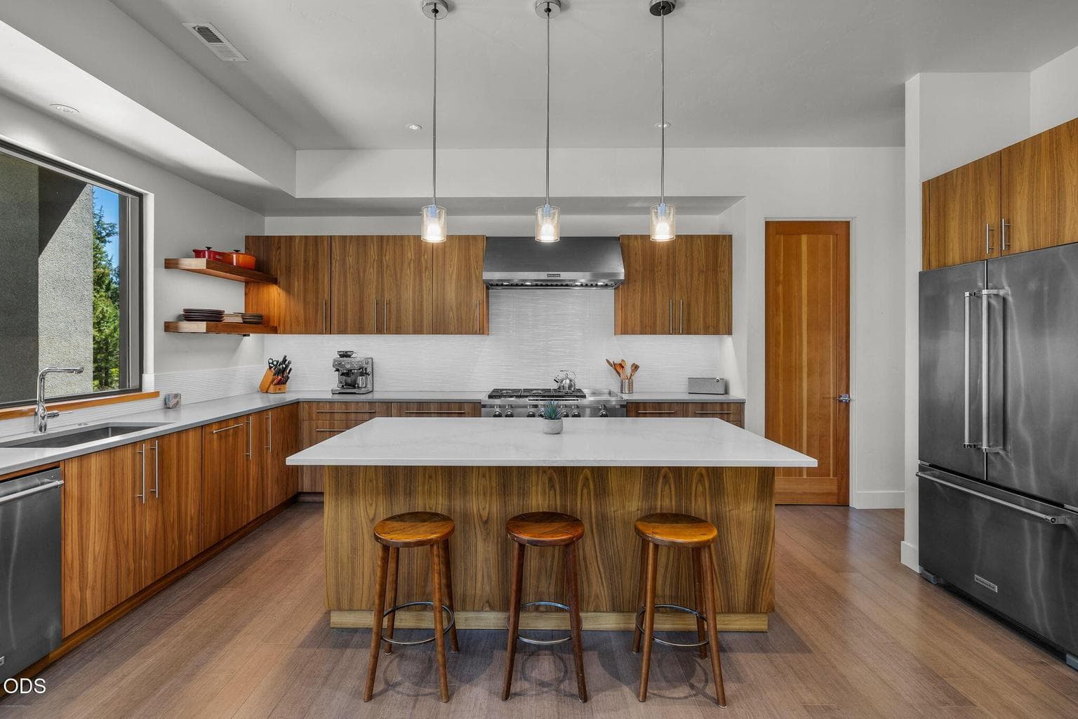 Seating at the island and plenty of room to move around