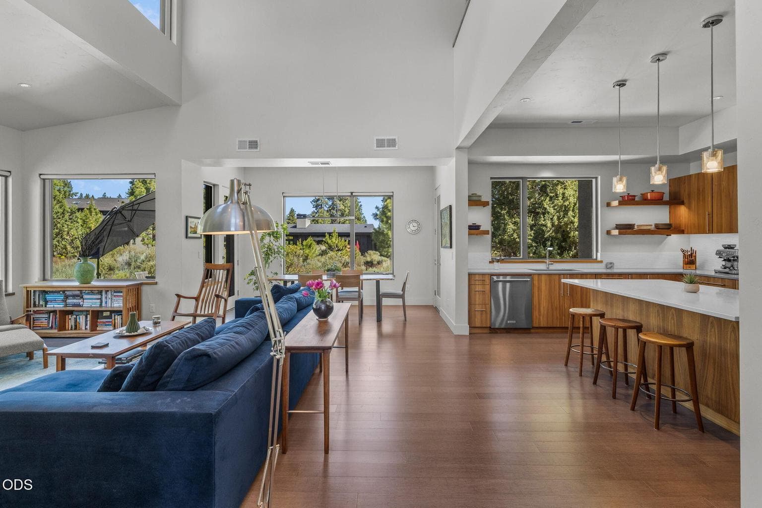 Step in from the foyer to the wide open great room