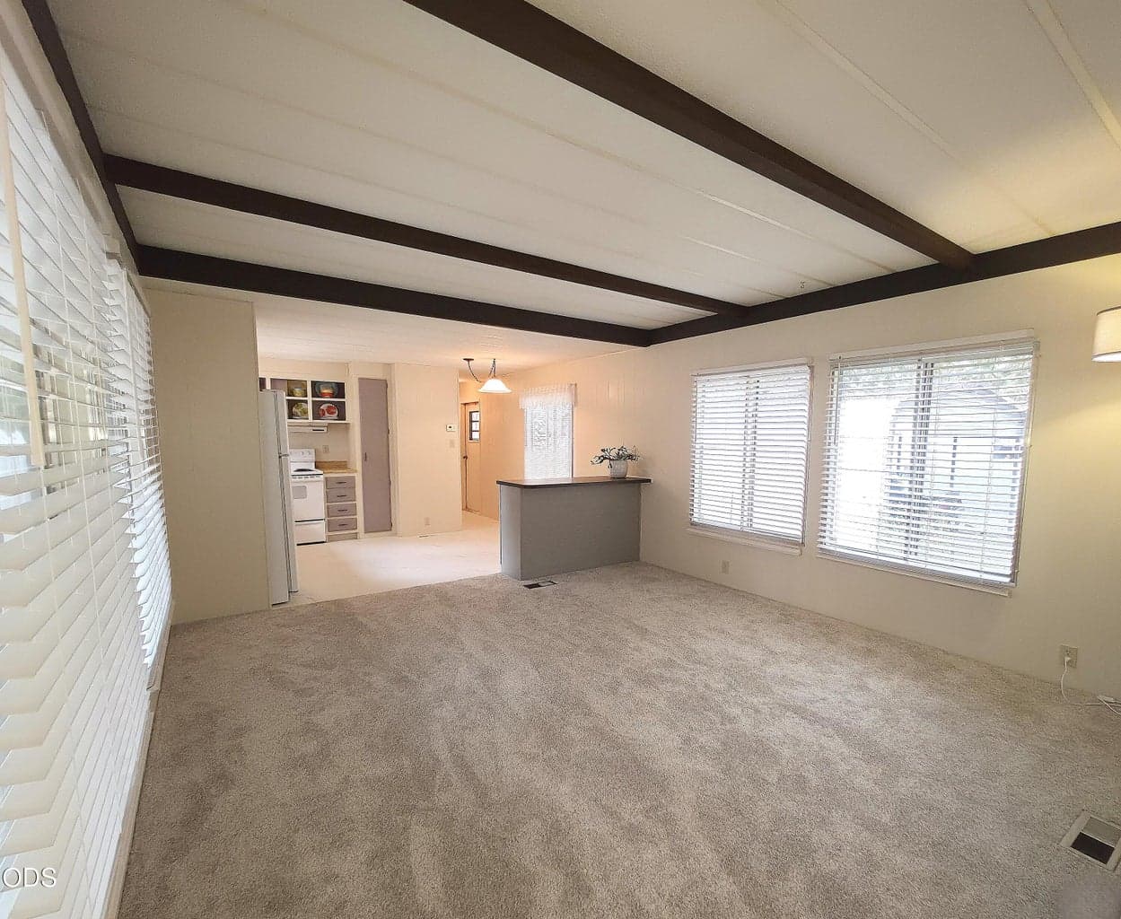 Living room has new carpet and paint