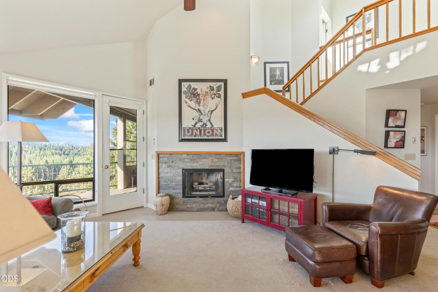 Fireplace in great room