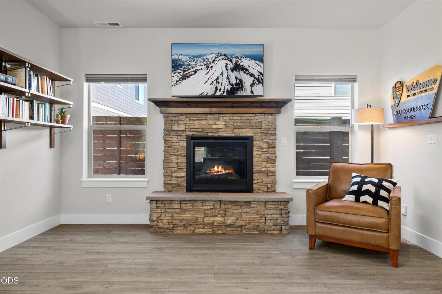 stacked rock gas fireplace for cozy feel