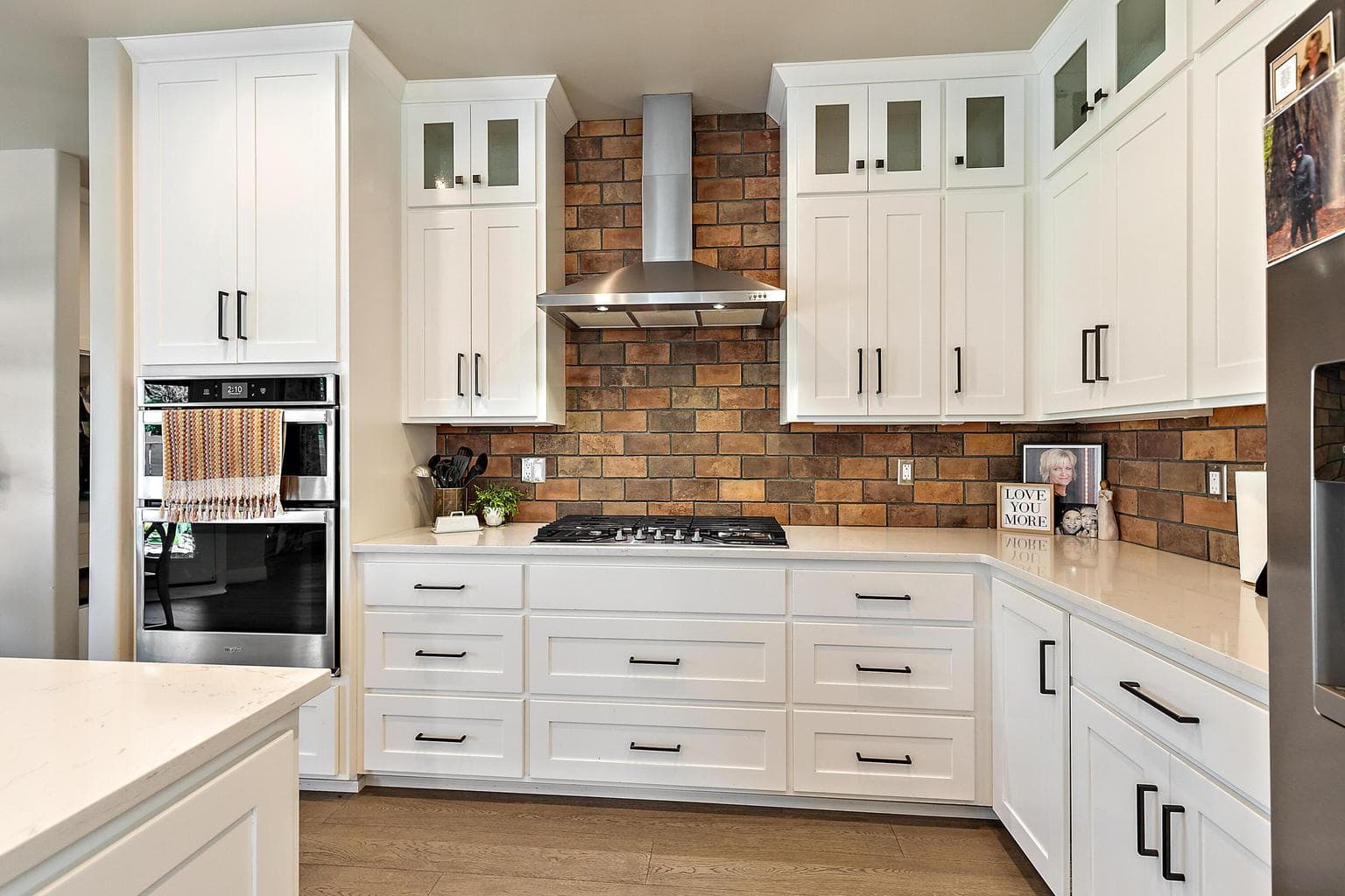 Stone Backsplash in the Open and Spacious Kitchen