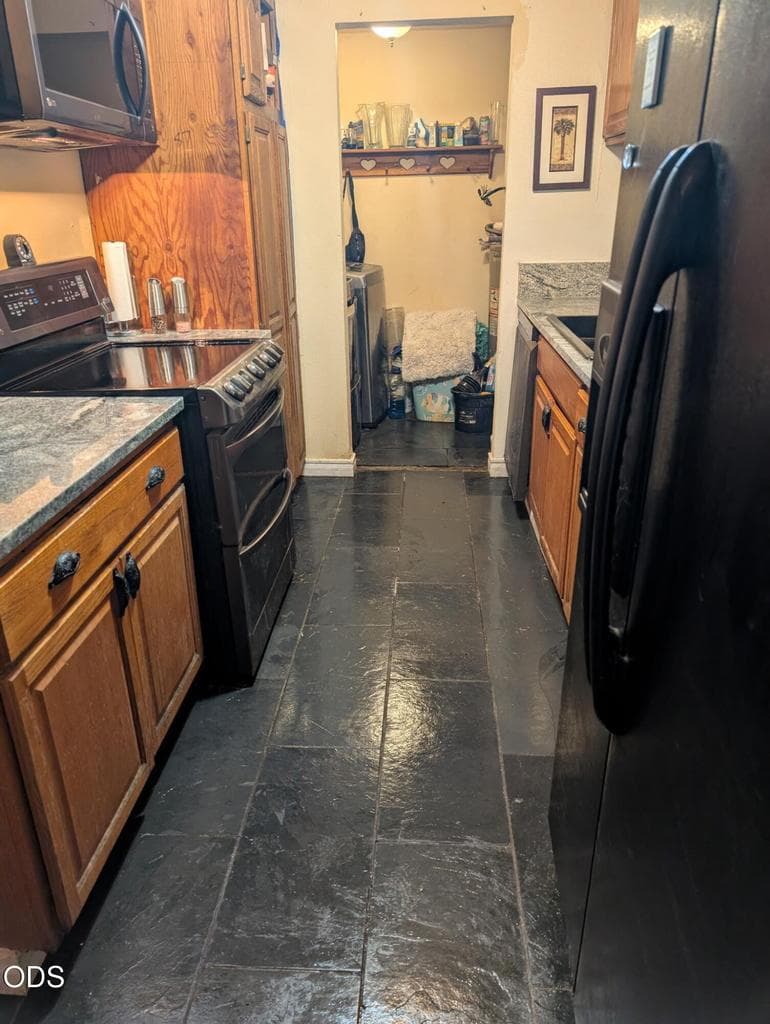Showing the kitchen stone floors