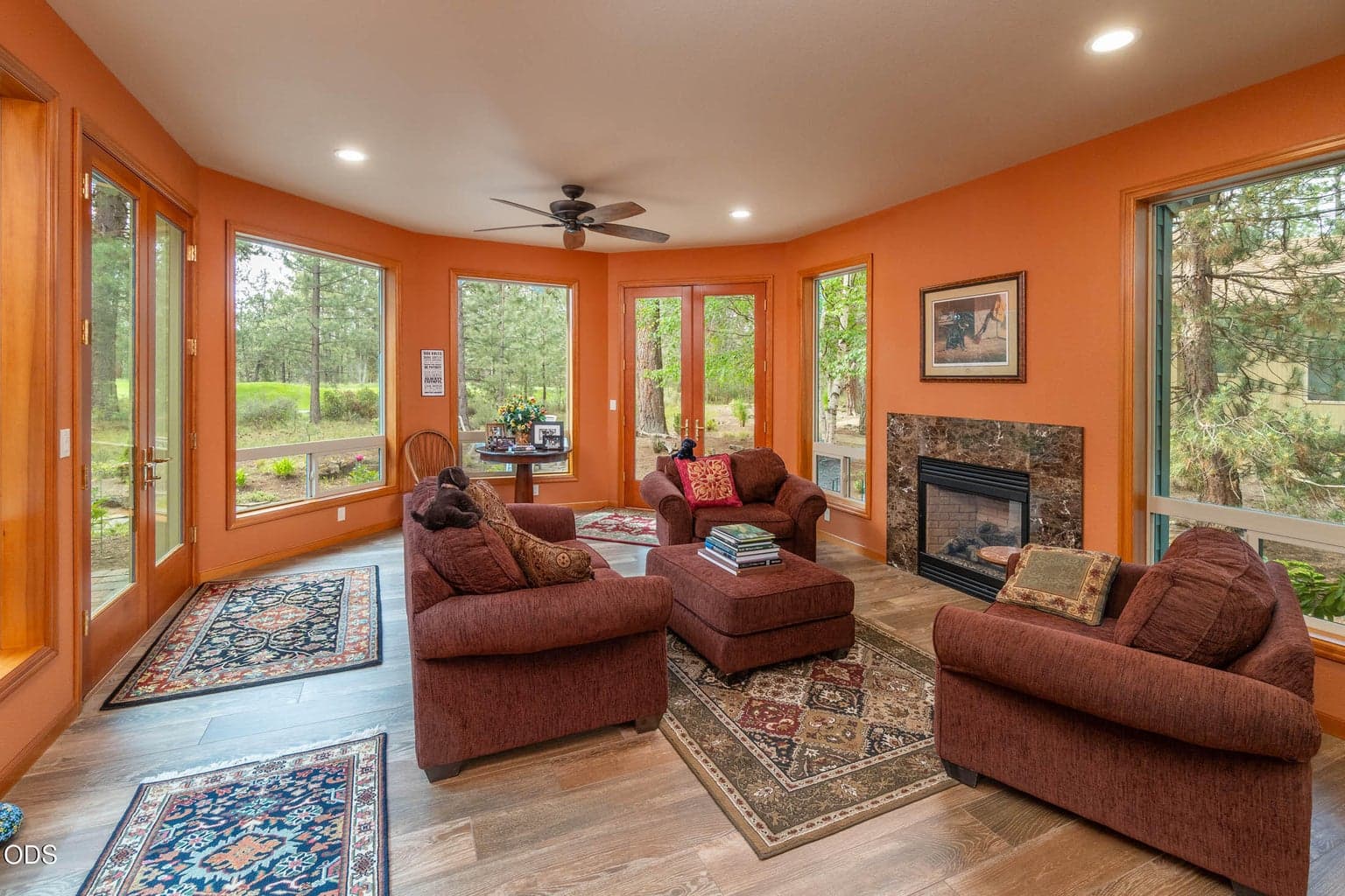 View of nature from inside the sunroom / family room