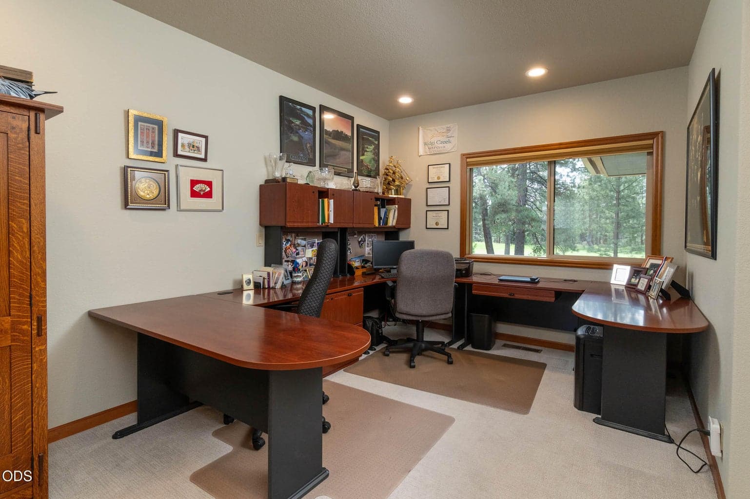 Large office at the top of the stairs - excellent window view of the forest and fairway