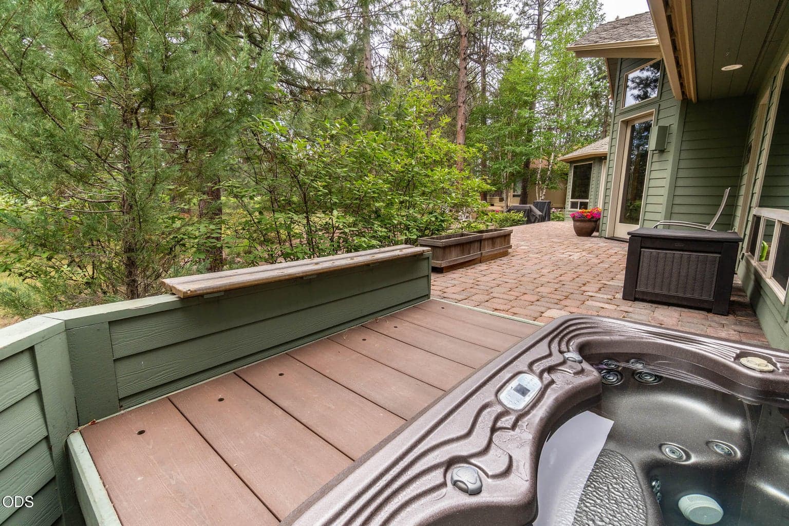 Trex deck off the large rear deck and the Marquis hot tub with lots of jets and multiple seating