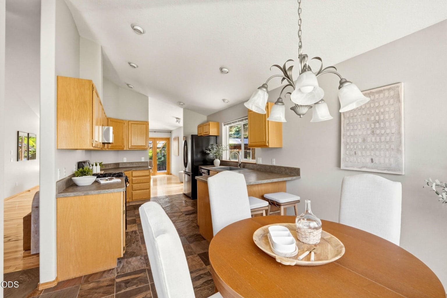 Dining area and kitchen