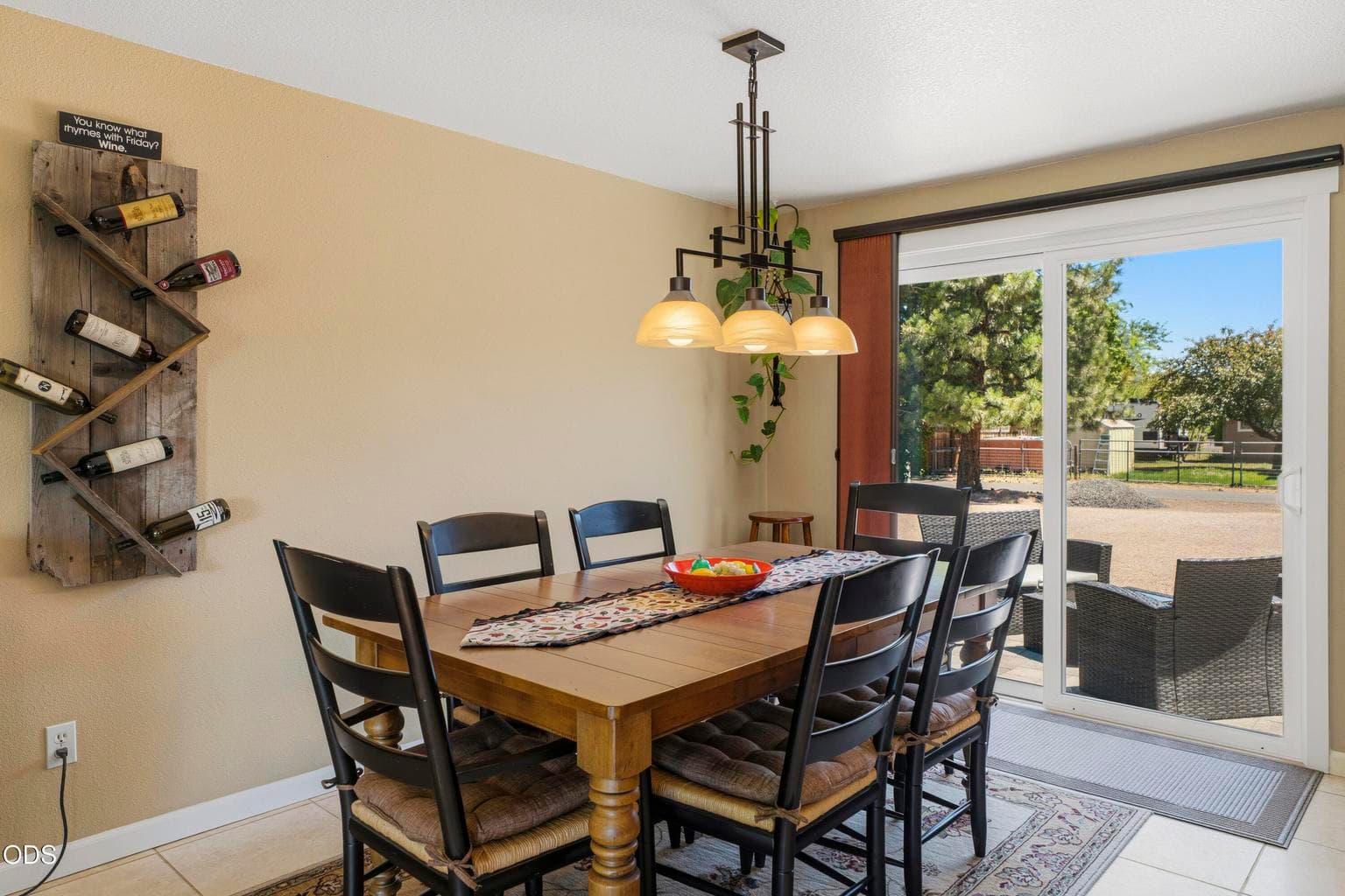 Step right out back from here. Dining is 9x18