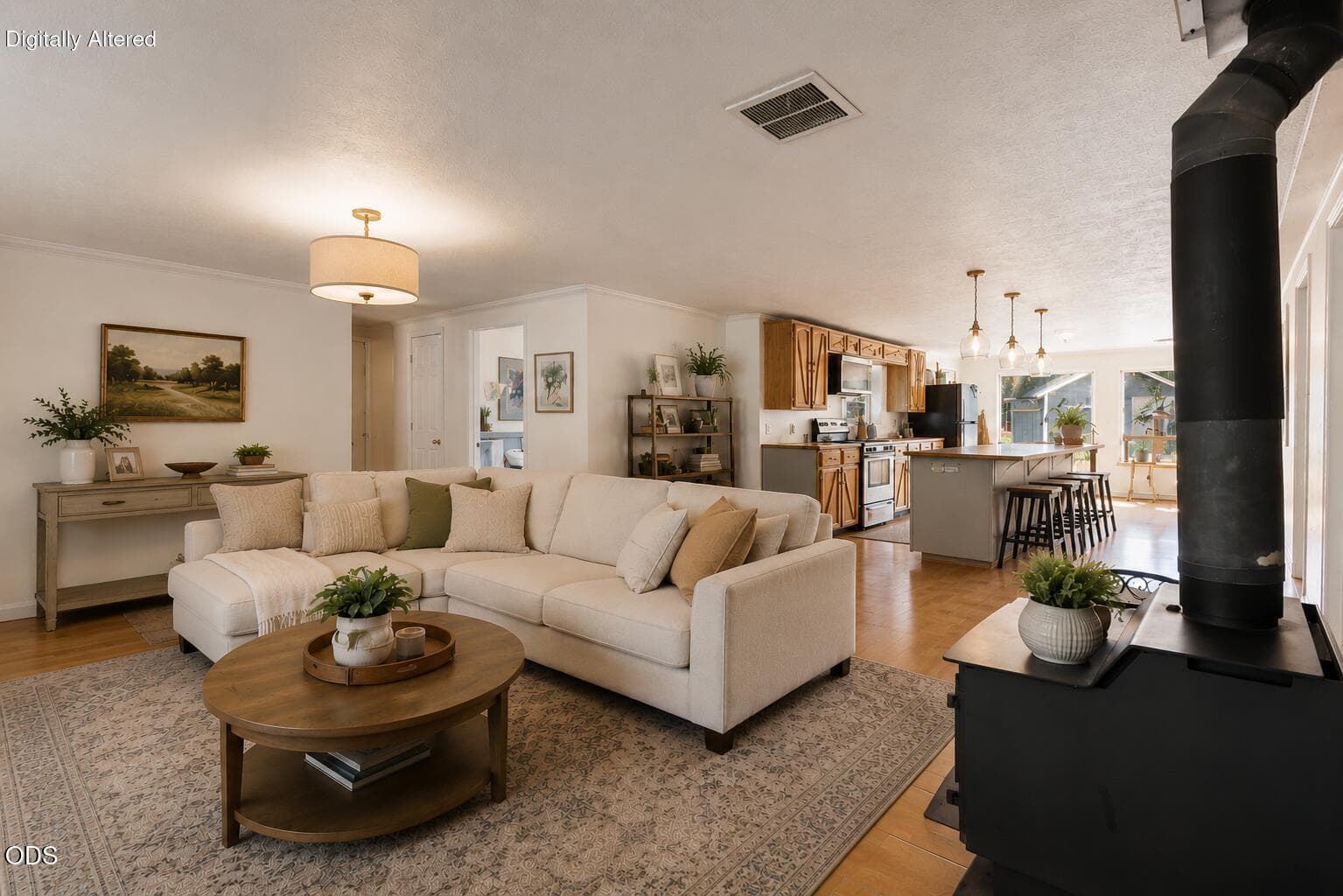 Living room - virtually staged