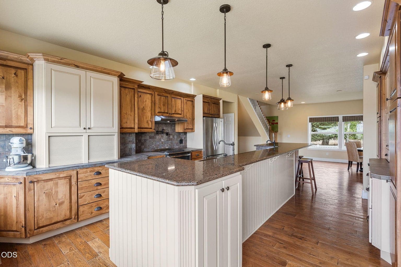 Large kitchen with ample prep and storage space