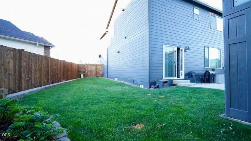 Fenced back yard