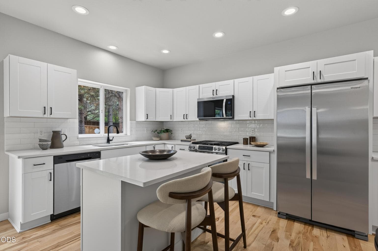 Kitchen and center island