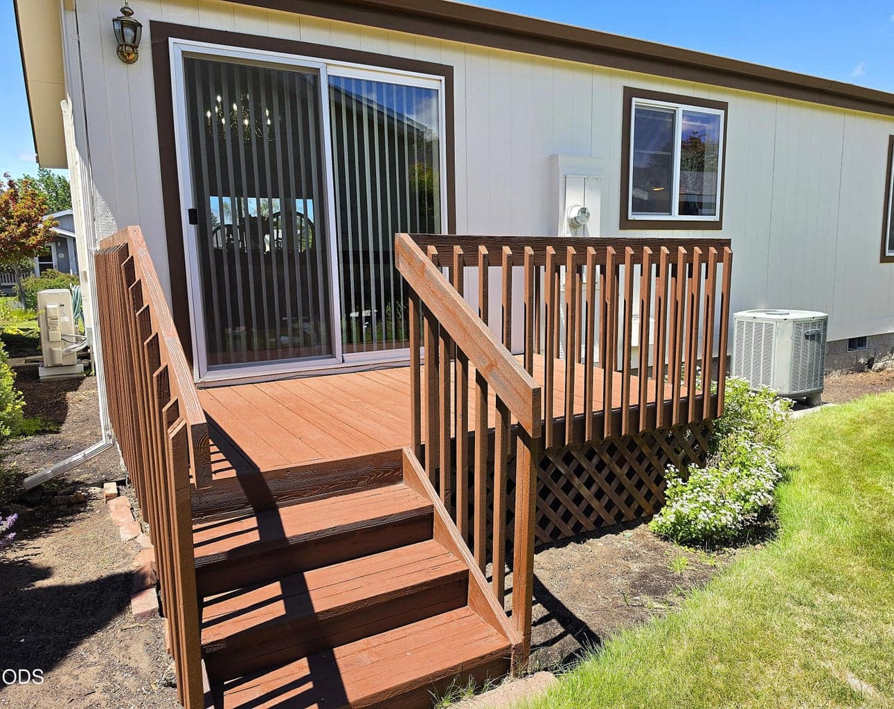 Newly refinished back deck