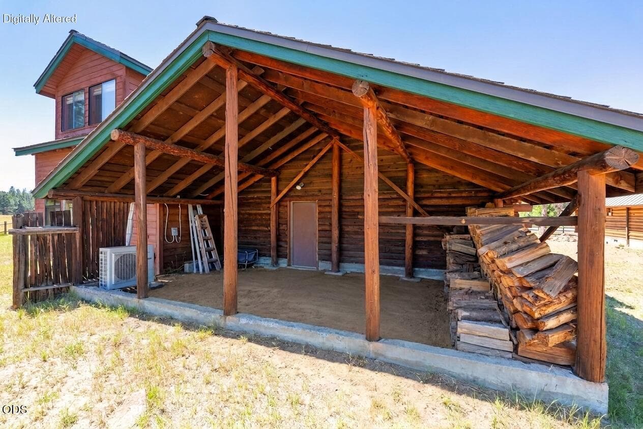 wood shed in rear, virtually staged