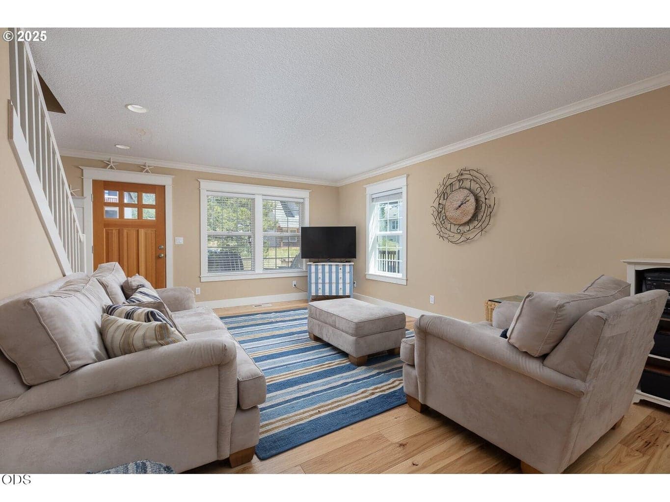 Great room with real hardwood floors.