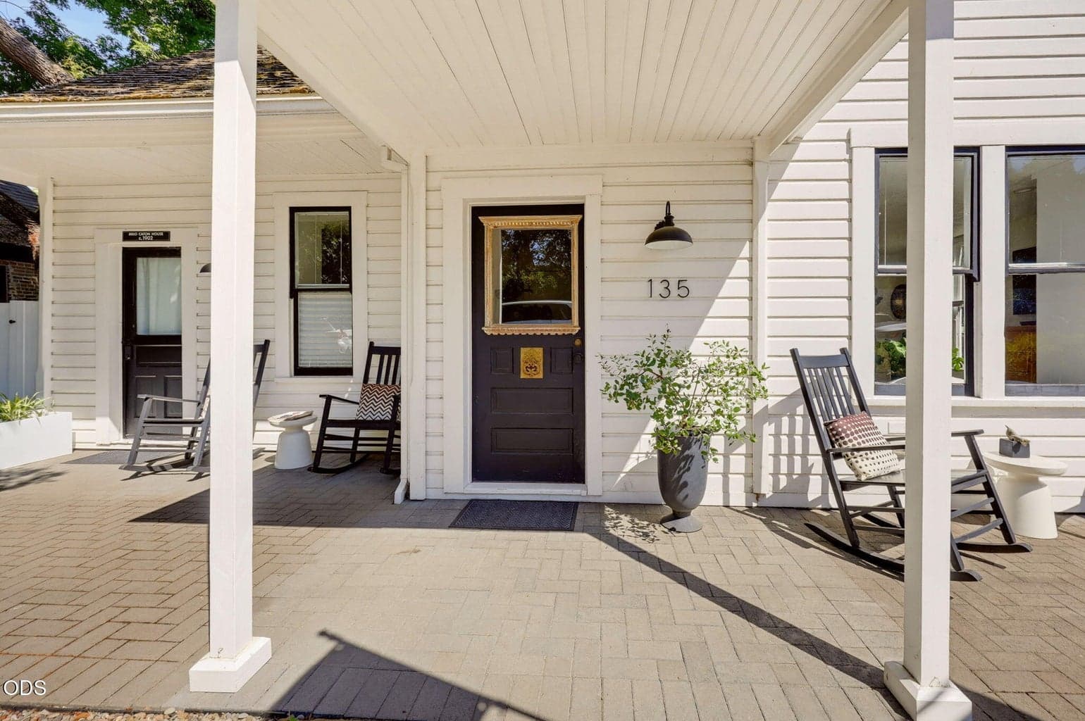 The covered front porch is a great place to hang out