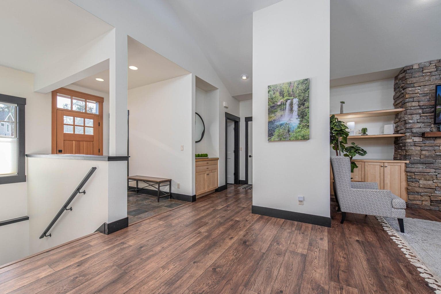 Main level living with beautiful flooring and newer interior paint.