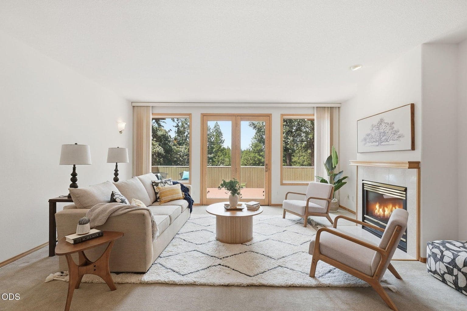 Living room with mountain views