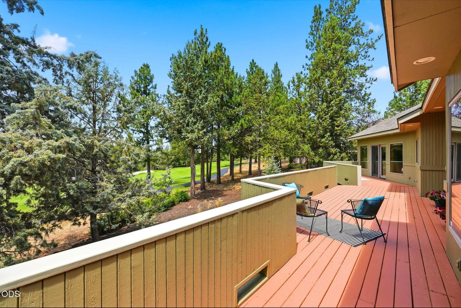 Golf course view deck