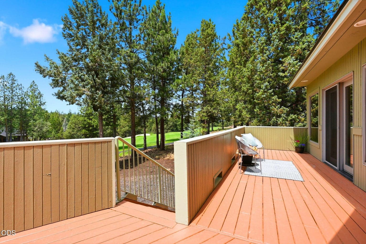 Private backyard overlooking golf course