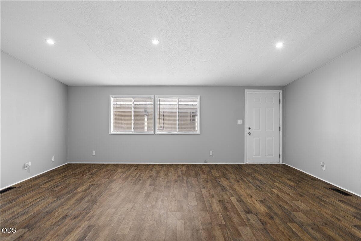 Living room with new laminate flooring