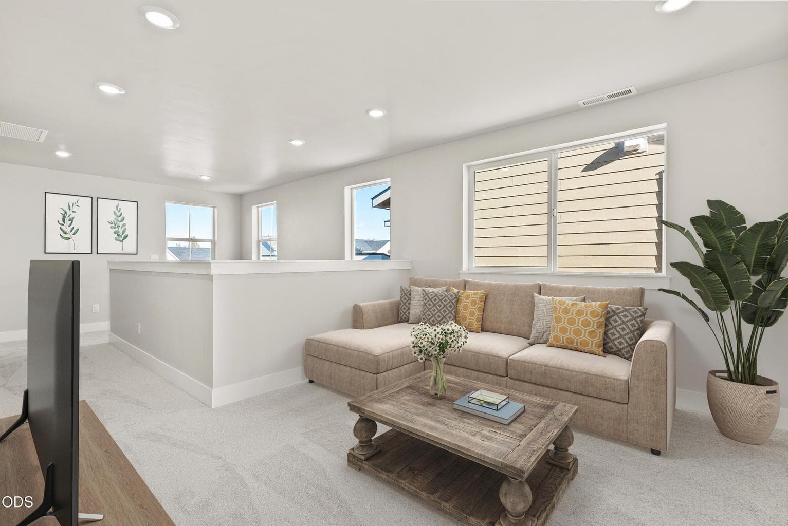 Loft. Virtual staging. Finish selections vary.