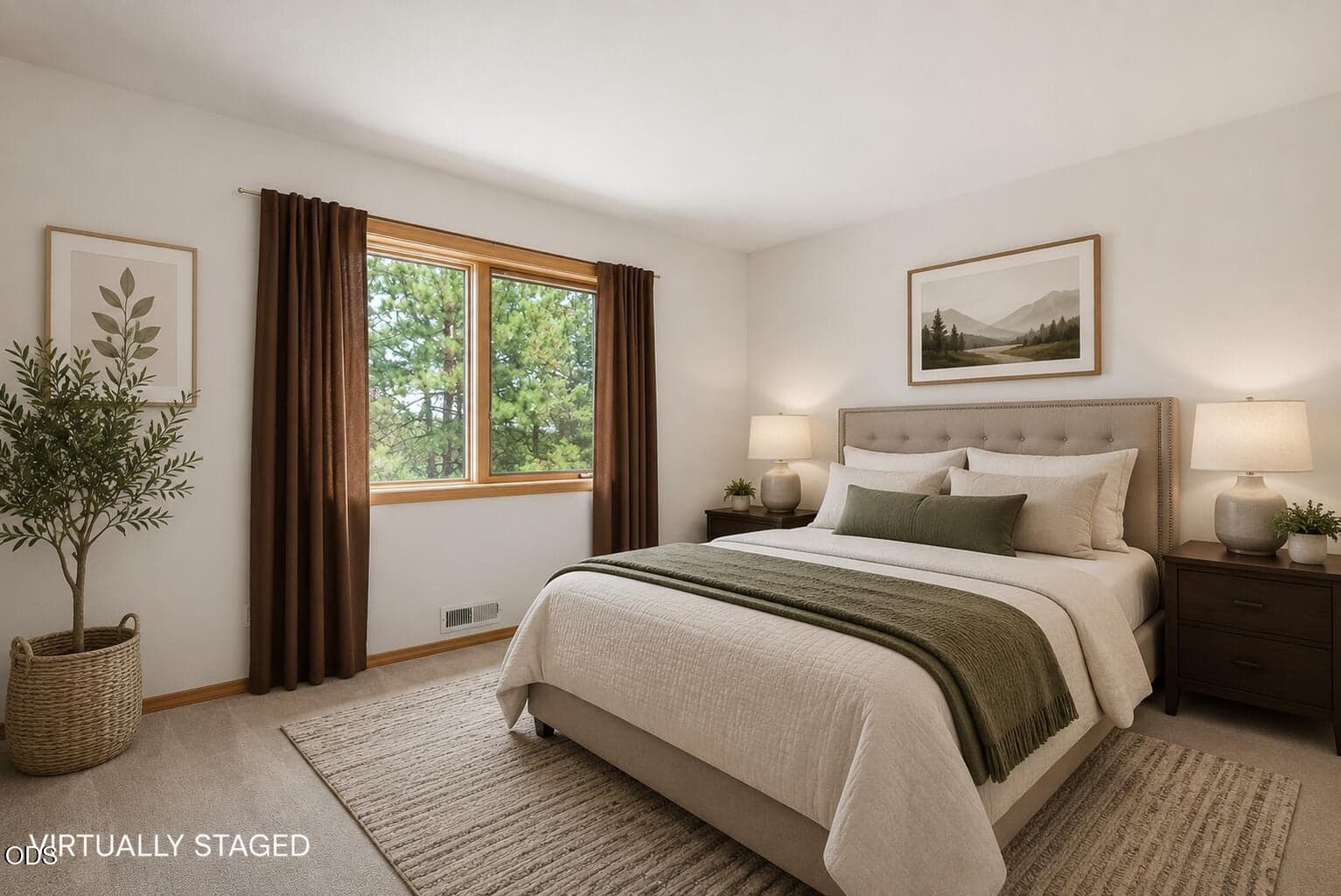 Virtually Staged Guest Room Upstairs