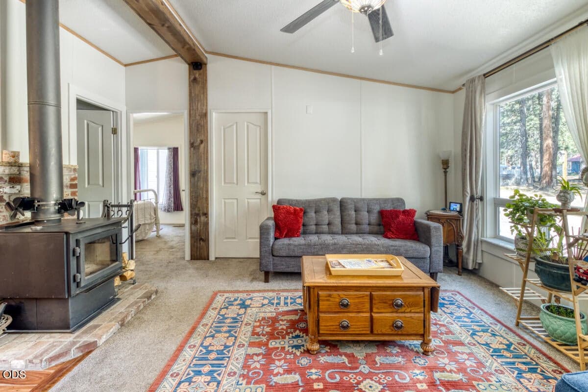 Living area in center with split bedrooms