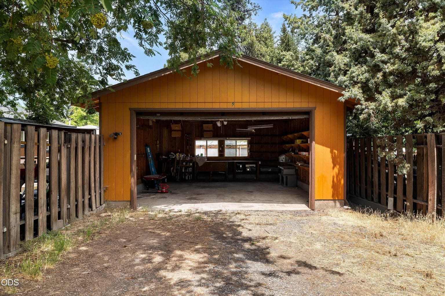 Oversized double garage that is extra deep.