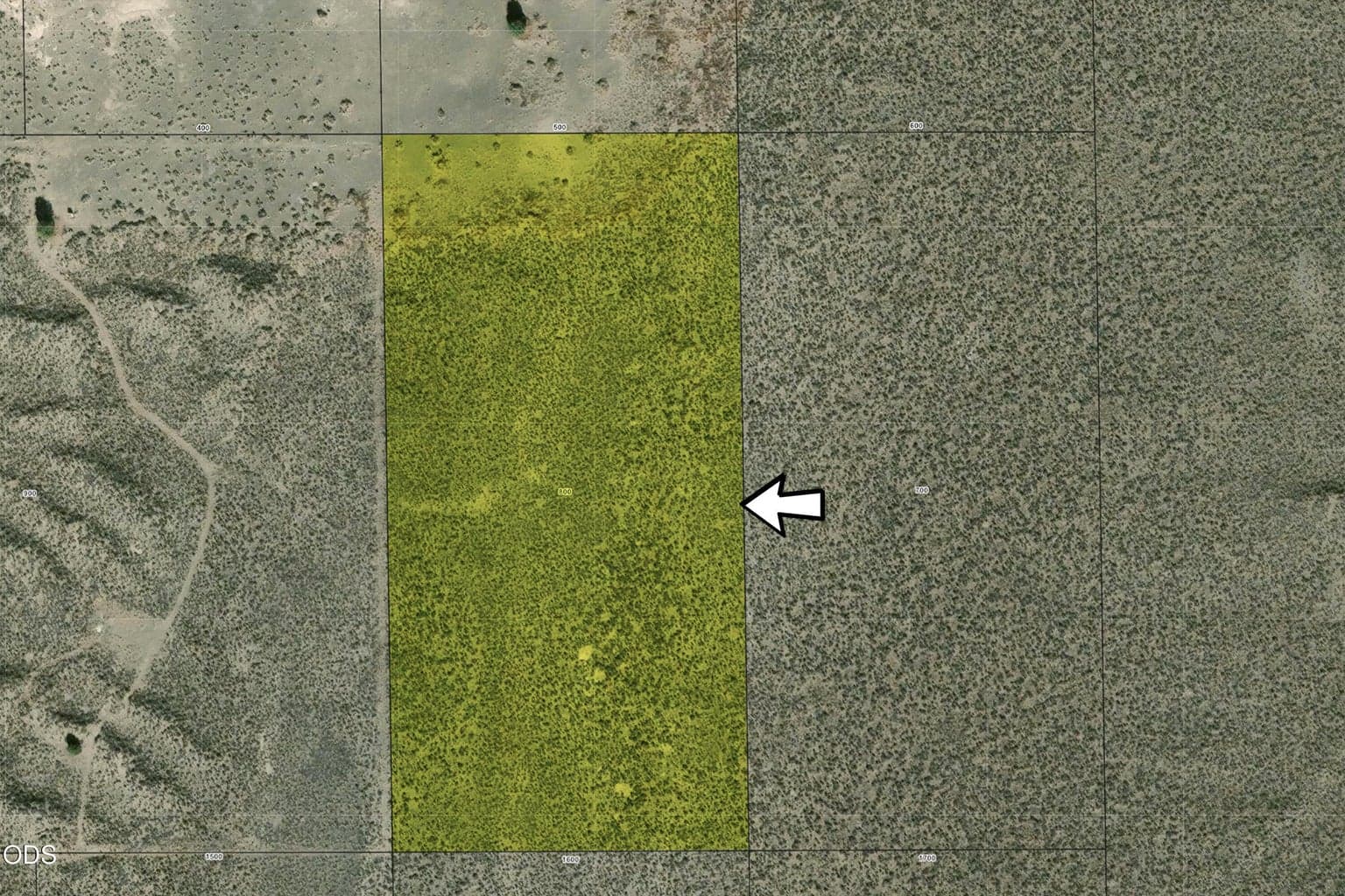 Aerial view of the lot.