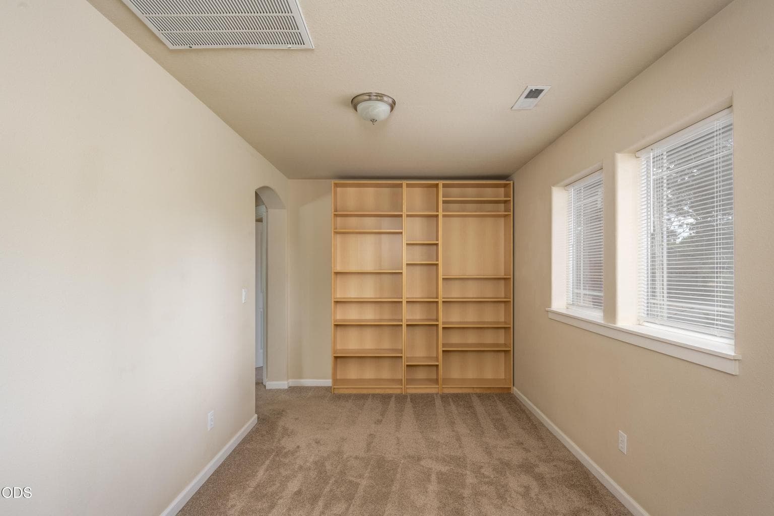 Bonus room with convenient built-in storage unit