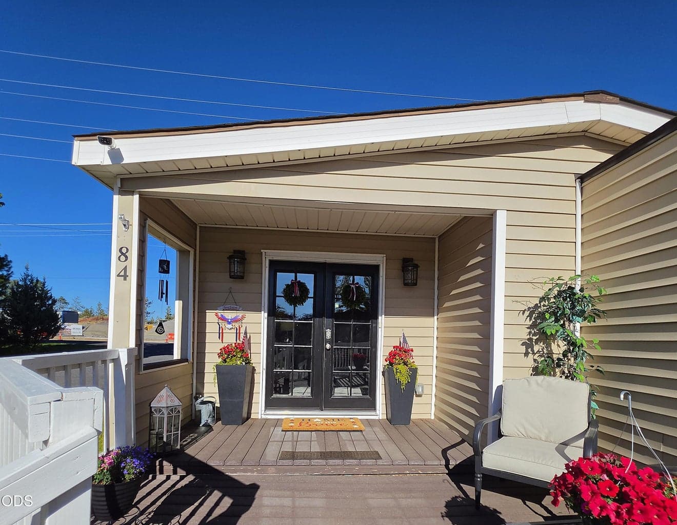 Covered Entry through French Doors