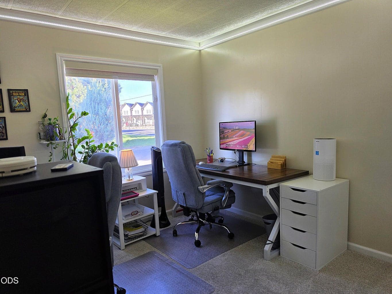 Third bedroom is being used as an office