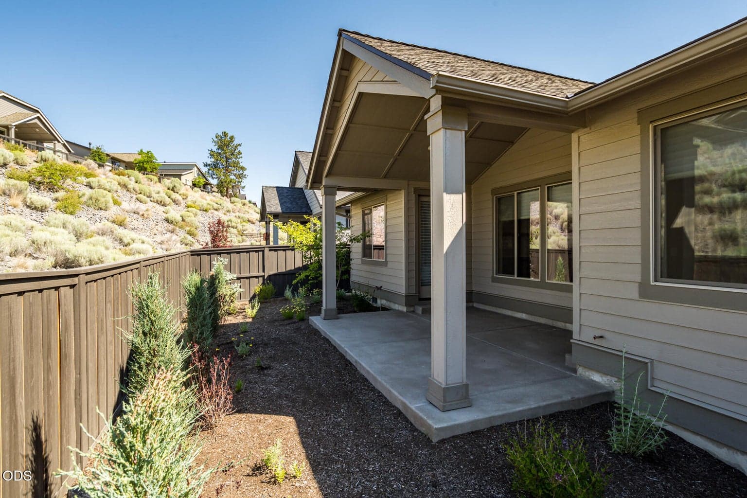 Private and low maintenance backyard.