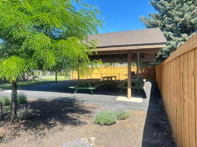 Covered picnic or BBQ area is so nice for rain or shine.