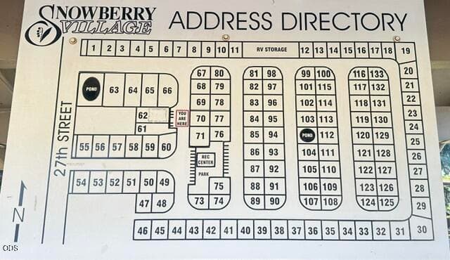 Mail area is also the spot for the park map.