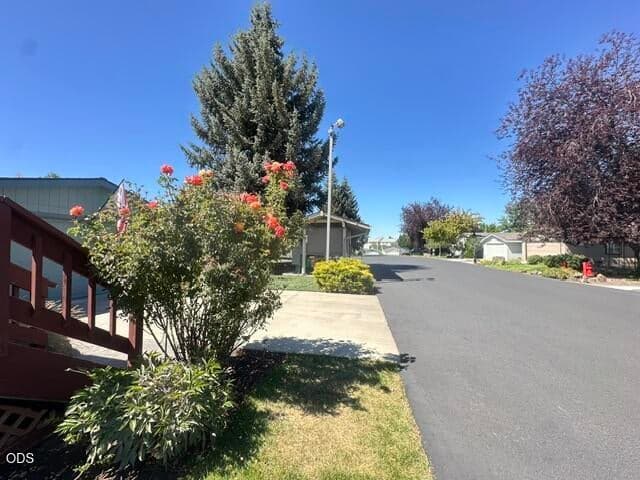 Lovely streets throughout the community, and beautiful trees everywhere. You will notice the pride of ownership here at Snowberry Village.
