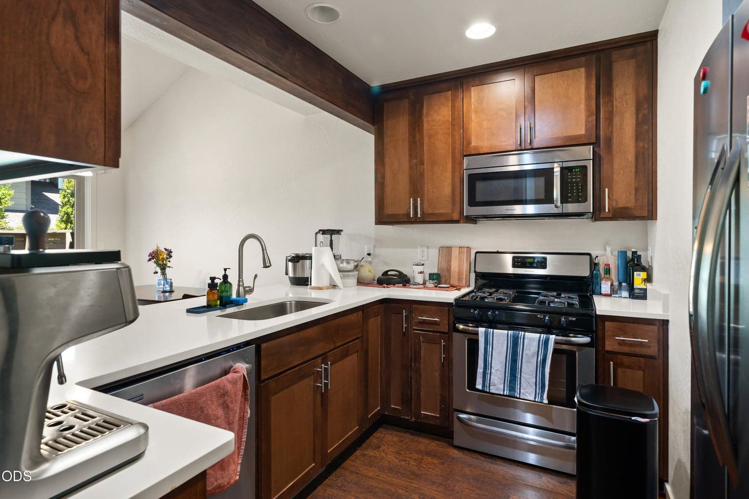Kitchen includes all stainless appliances