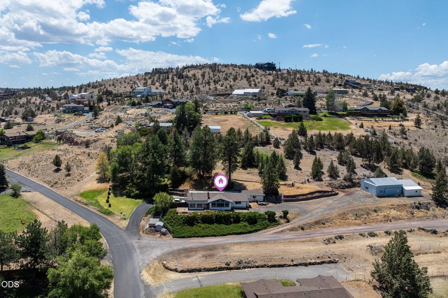 Aerial view of the property