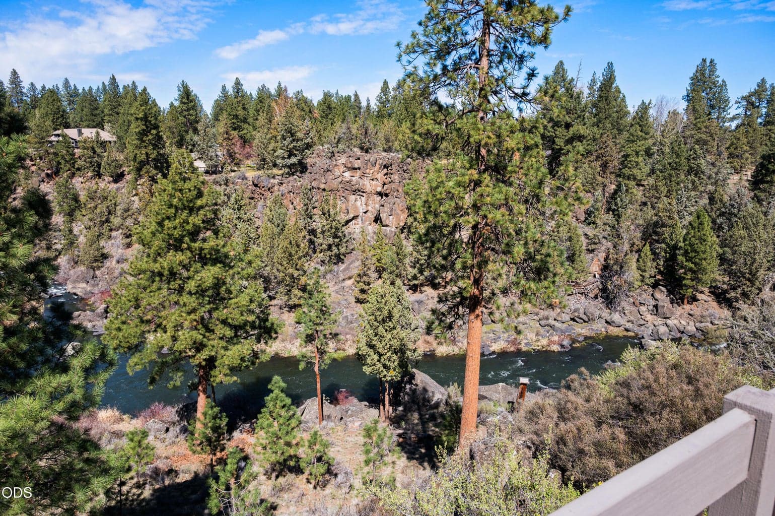 Peace and tranquility from all directions overlooking the river and canyon setting.