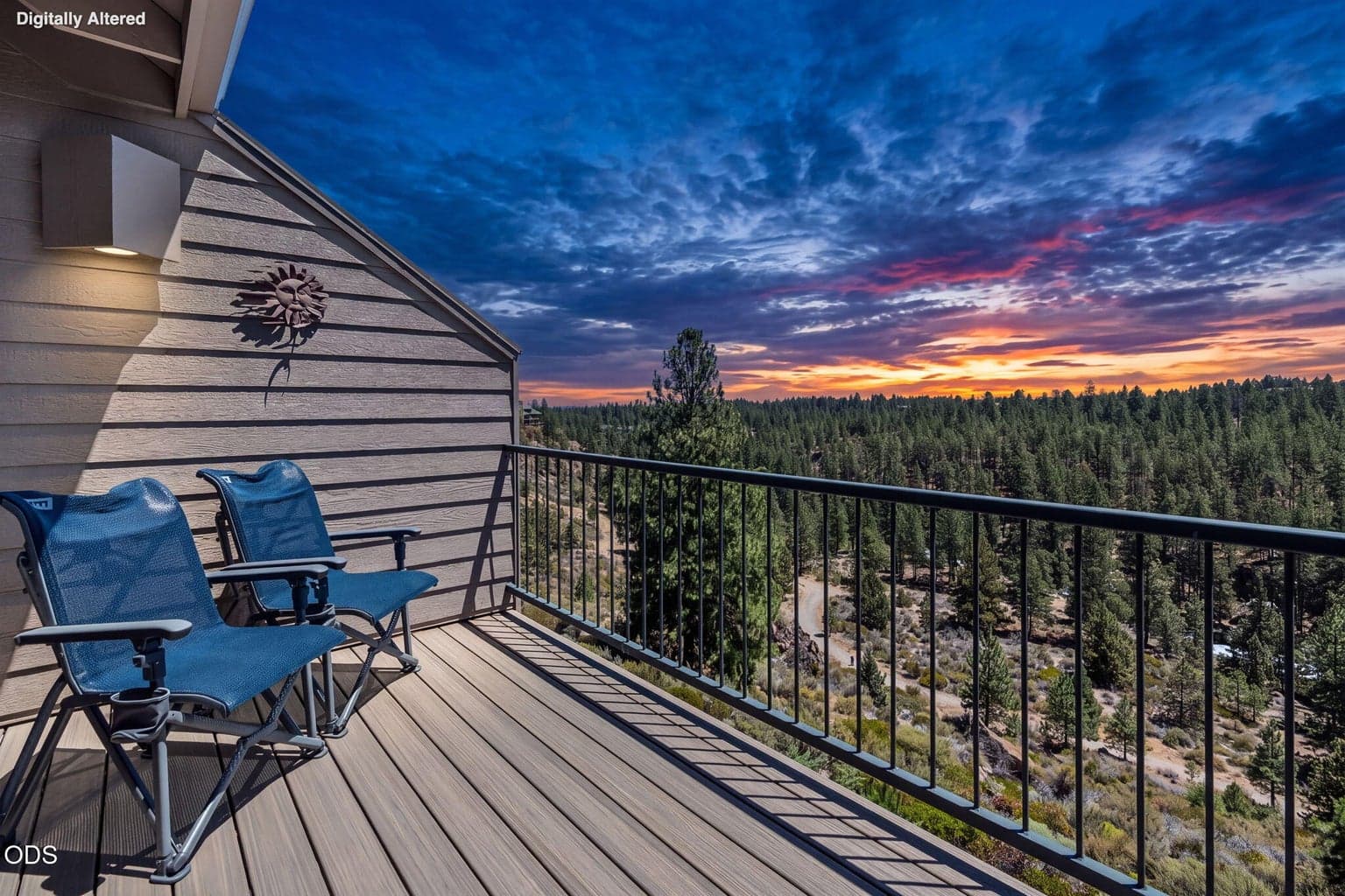 Upstairs deck at dusk