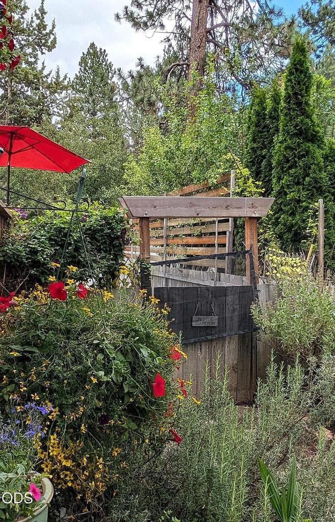 enclosed garden area